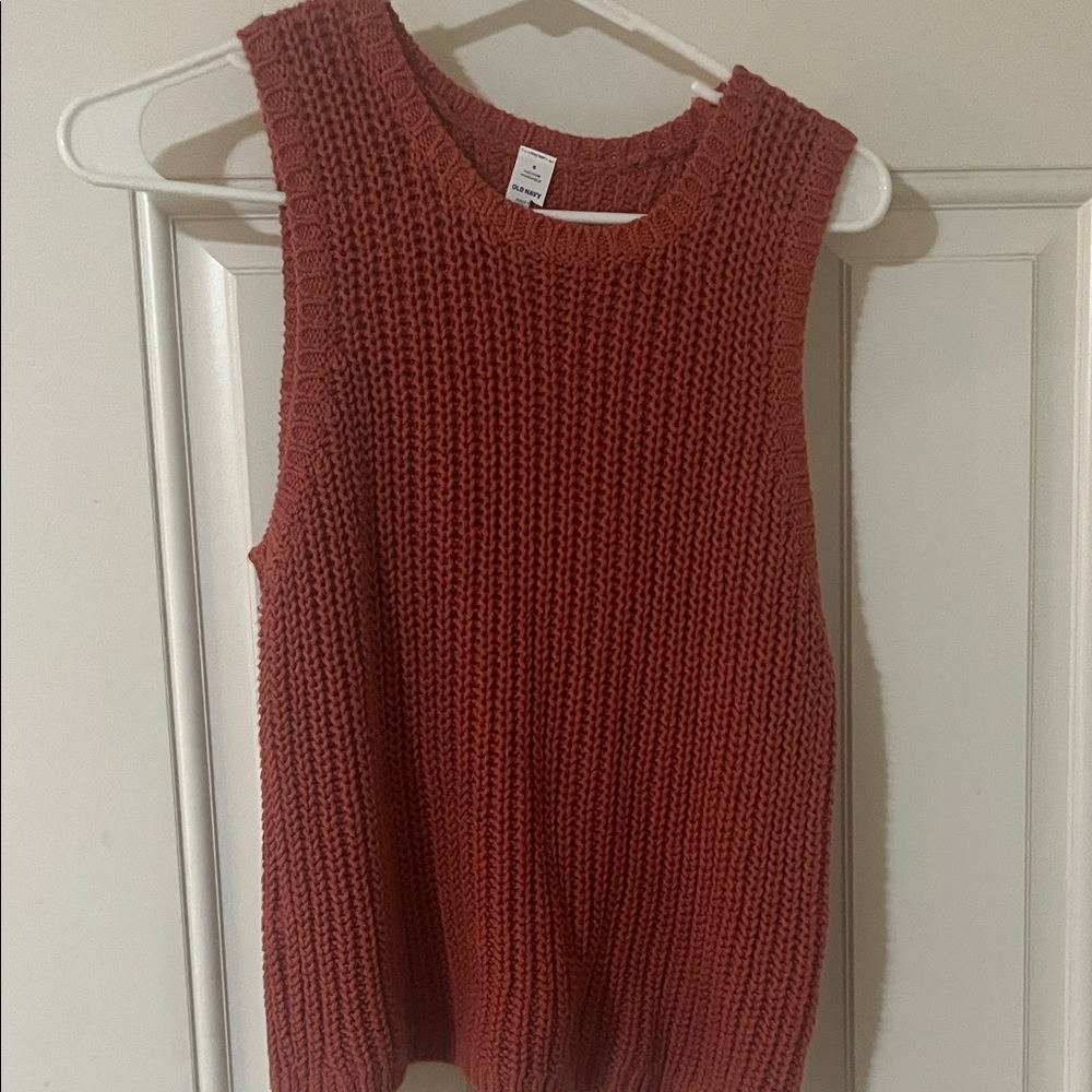 Old Navy Sleeveless Knit Sweater - Brick Red